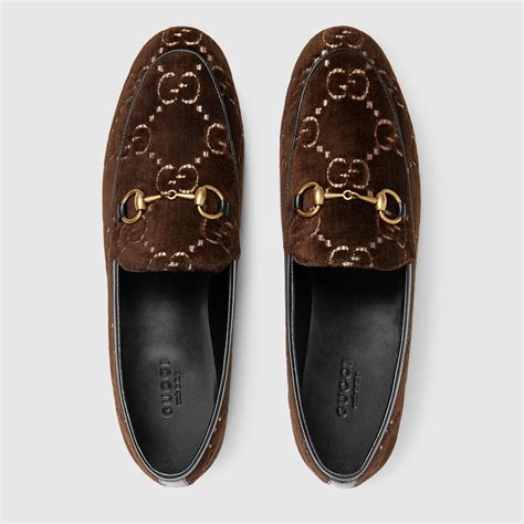 gucci jordaan gg velvet loafer